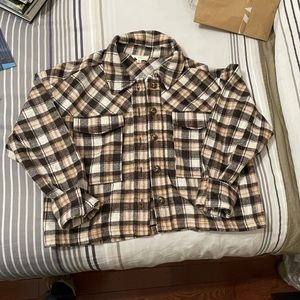 LA hearts plaid cropped jacket